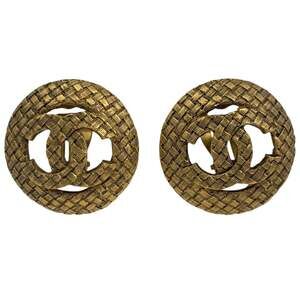 Chanel Cc Logo Round Clip-On Earrings #246996C65B